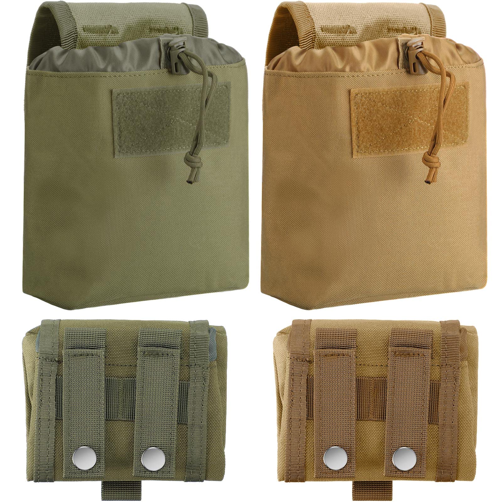 Tactical Molle Dump Pouch Foldable Drawstring Magazine Dump Pouch Adjustable Belt Utility Waist Bag Roll Up Ammo Pouch
