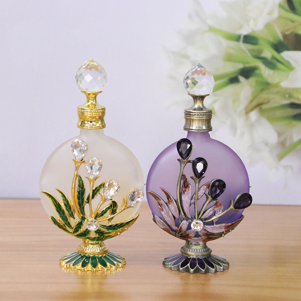 30ml Luxury Vintage Perfume Bottles parfum Maple Leaves Handcrafted Mini Travel Essentials Oil Glass Refillable Refill Dropper