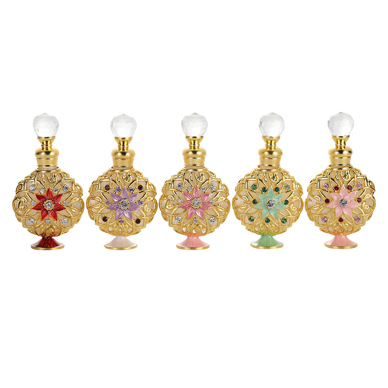 10ml Sunflower Flat Perfume Bottle Creative Luxury Dubai Middle East Specialty Essential Oil Bottle