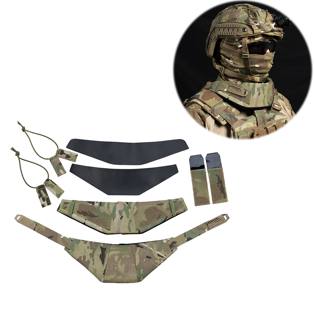 Tactical Vest Neck Guard Universal Collar Protector Gear Tactical Neck Protector Compatible with JPC FCSK AVS Vest Neck Guard