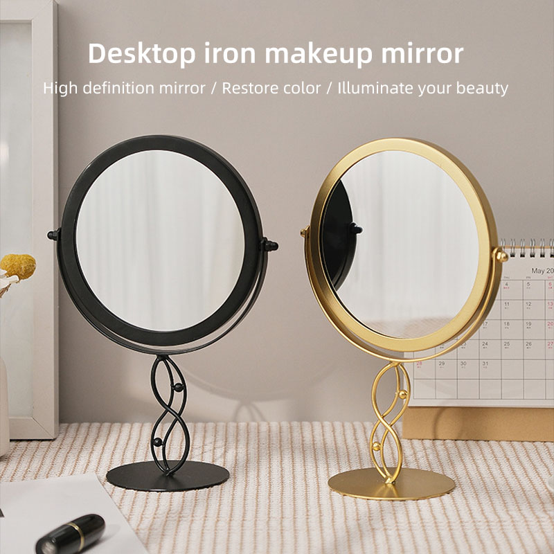 Light luxury home standing mirror rotatable student dormitory makeup mirror bedroom desktop dressing mirror beauty mirror