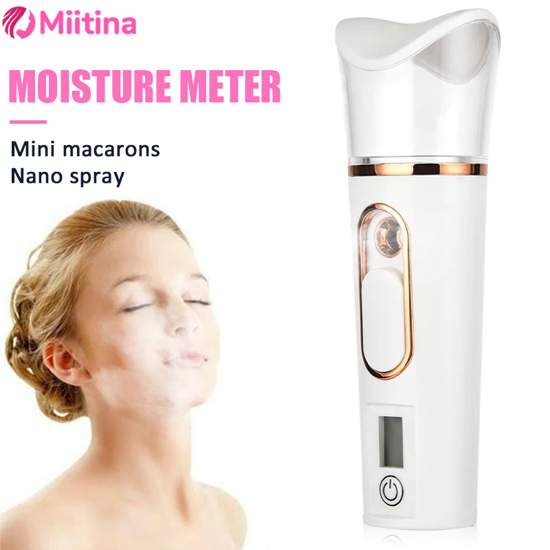 Mist Sprayer Handheld Nano Beauty Instrument Mini Hydrating Humidifier Skin Care LED Display Portable Face Steamer Nebulizer