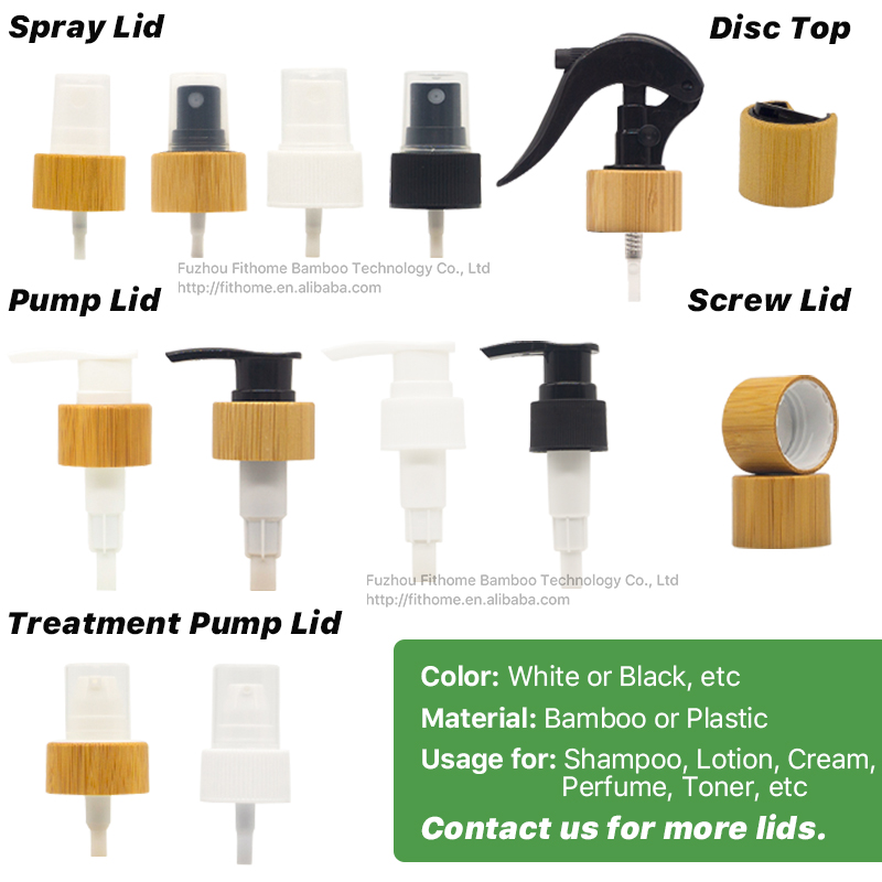 Luxury plastic bottle with wooden cap for shower gel perfume shampoo Nature Bamboo Wooden Bottle Cap Shampoo Disc Top Cap Bottle