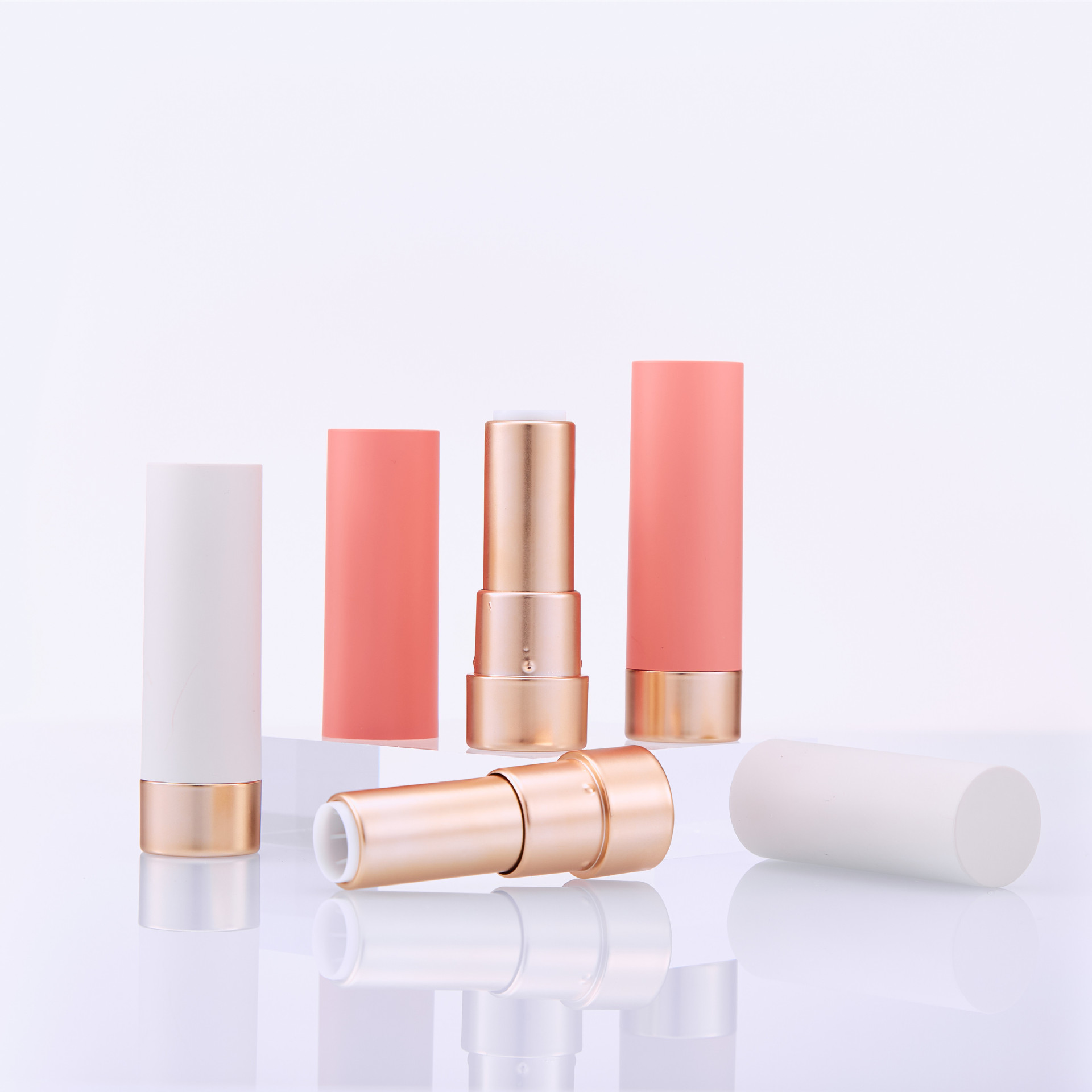 10Pcs 3.6g Empty Lipstick Tube Gold Base Buckle Lid Portable Cosmetics Container Bottle 12.1mm Lipstick Lip Balm