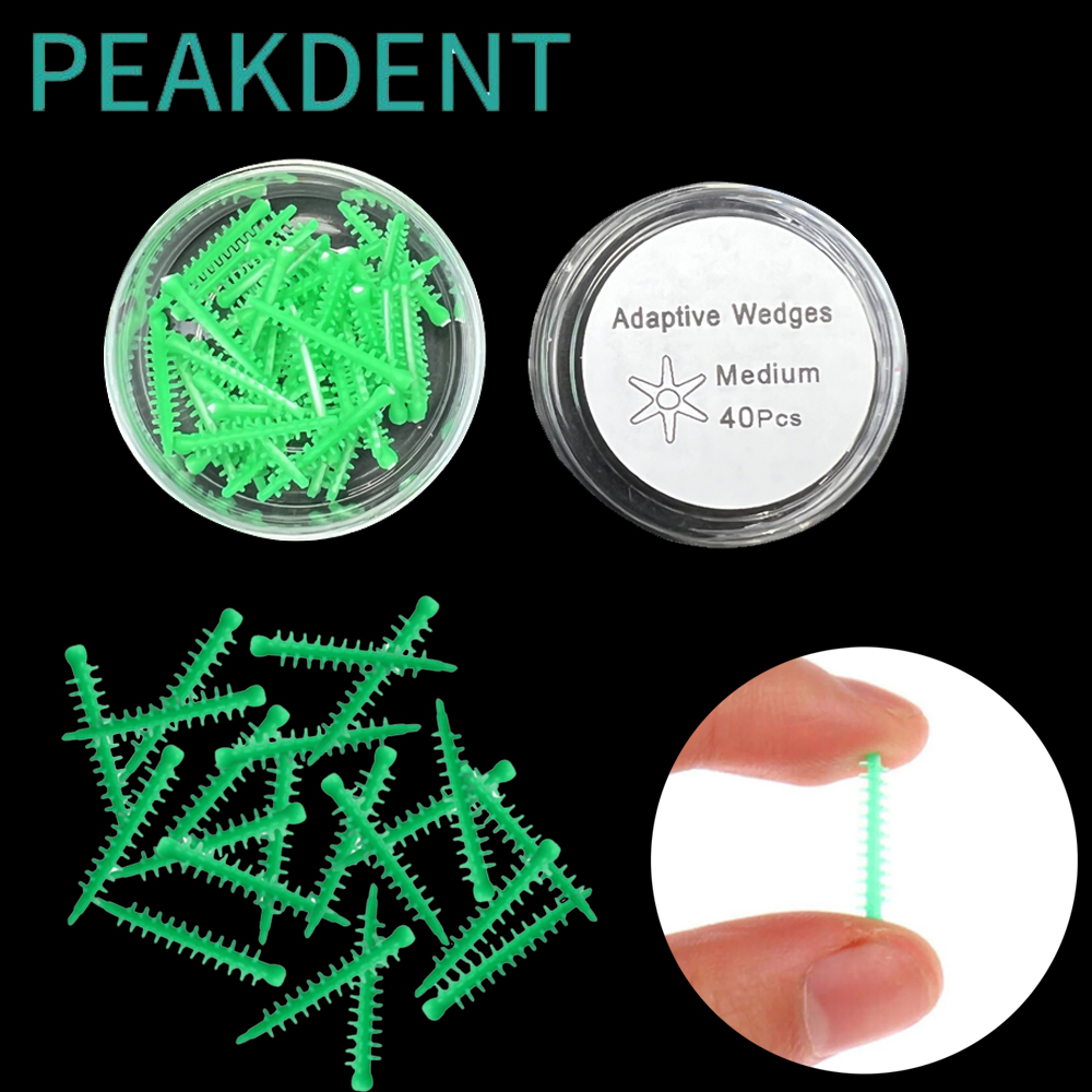 40Pcs/Box Dental Adaptive Wedges Tooth Whitening Dentistry Material Disposable Matrices Plastic Silicone Matrix System Wedges