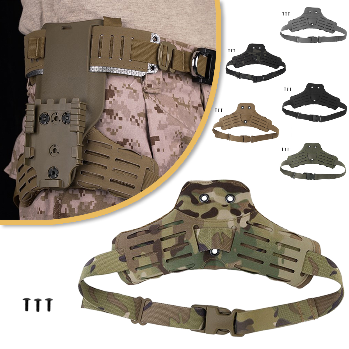 MOLLE Quick-draw Holster Leggings ARC Pressure Plate Accessories Side Kick V2 Style for Outdoor Hunting Shooting Movie Props