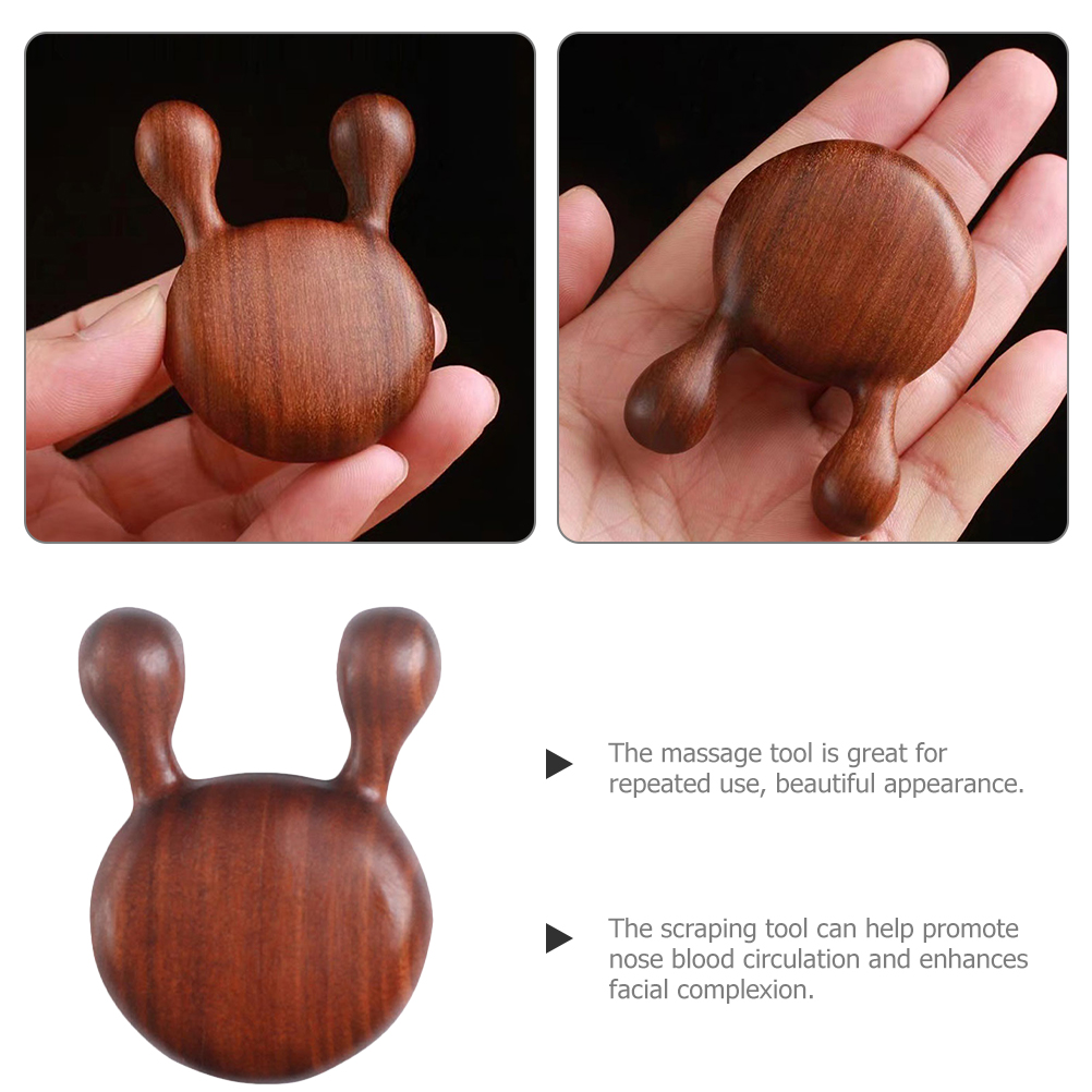 S Nose Scraper Gua Tool Facial Reflexology Massage Manual Sticks Wood Massager Promotes Circulation Enhances Face