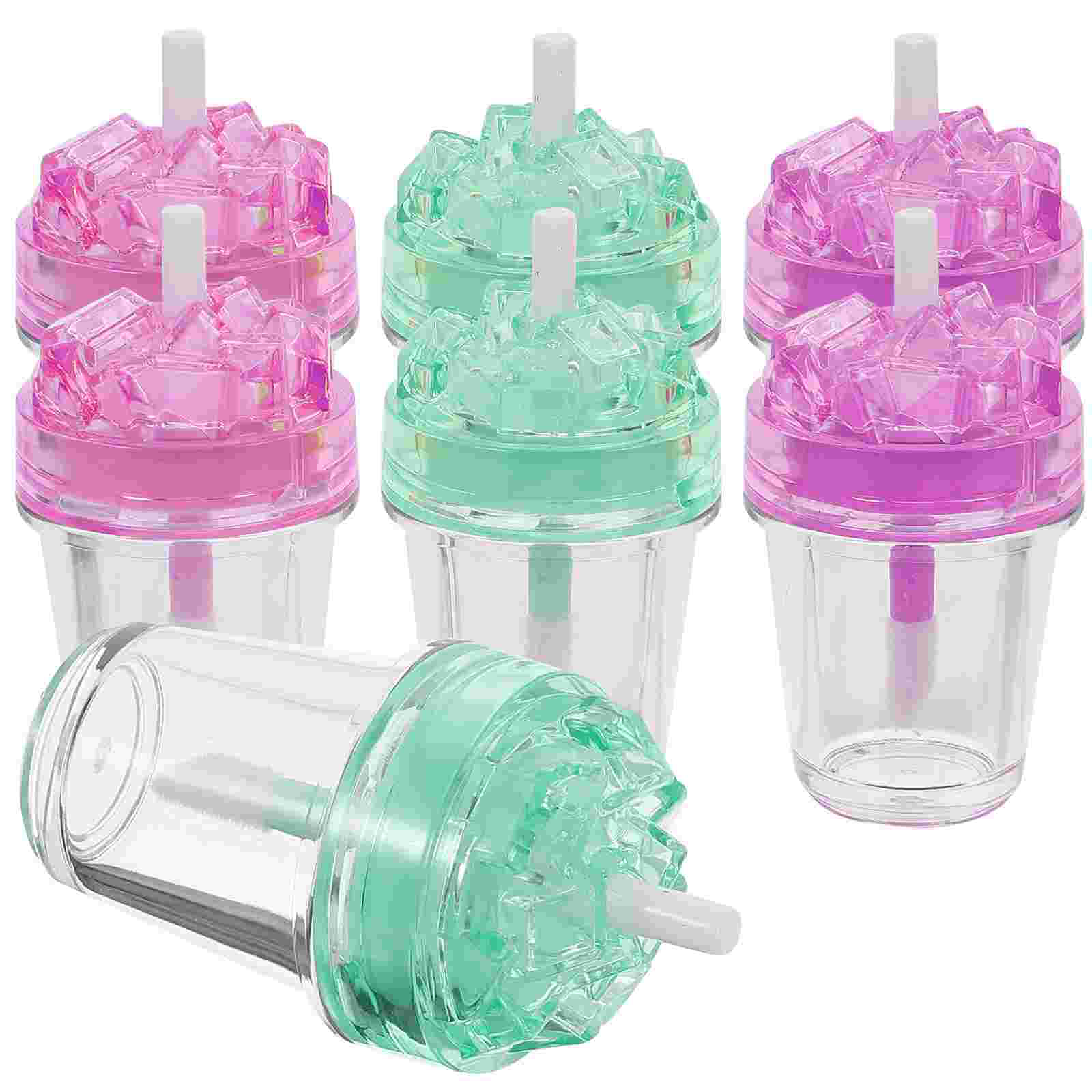 7 Pcs Milk Tea Bottle Lip Glaze Tube Gloss Tubes Bulk Empty Tint Kit Making Filling with Wand Containers