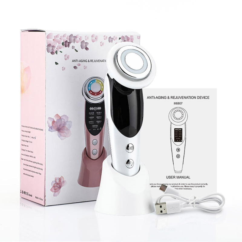 7 in 1 Face Lift Devices Microcurrent Facial Massager LED Light Therapy Skin Rejuvenation Skin Care Beauty Device for Face Neck