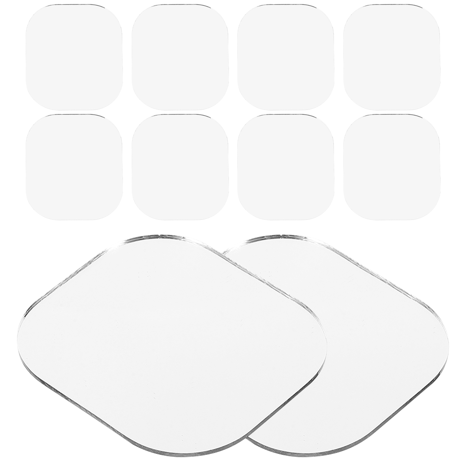 10 Pcs Small Glass Mirror Square Lens Diy Craft Mirror Glass Makeup Mirror Sheet Mirror Diy Mirror For Glass Mirror