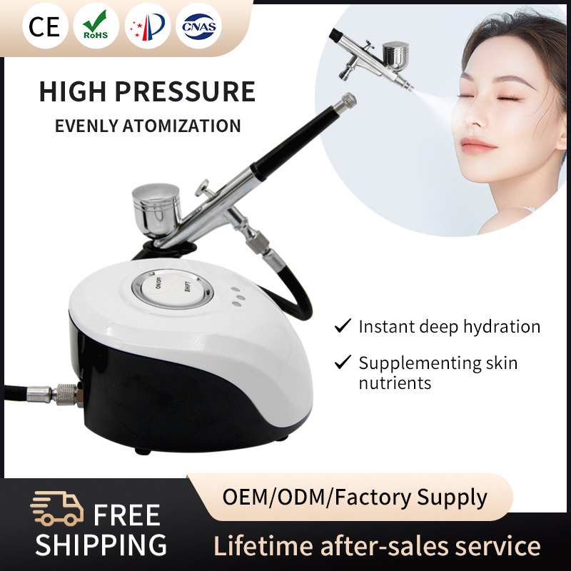 Best Quality Portable Water Injection Skin Cleaning Wrinkle Remove Spryer Cordless Nozzle Wireless Airbrush Kit 2cc Compressor