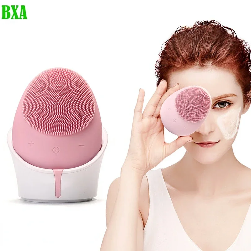 Ultrasonic Silicone Cleansing Brush Electric Wireless Charger Waterproof Cleanser Massage Relax