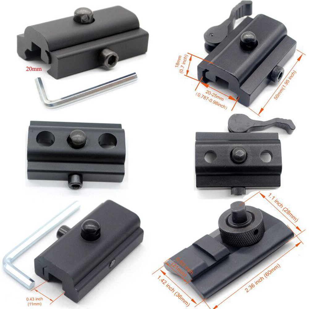 Aplus 6 types QD Bipod Adapter Sling Swivel Stud to 11/20 mm Weaver/Picatinny Rail Mount Adaptor Black Free Shipping