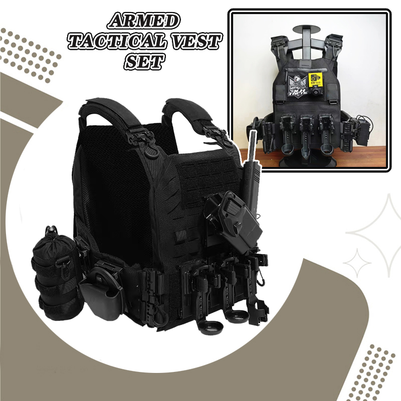 Tactical Lightweight Vest Laser Cutting Stab-Proof Combat Set Suit Quick Response Module Molle For Police Duty Military Armament