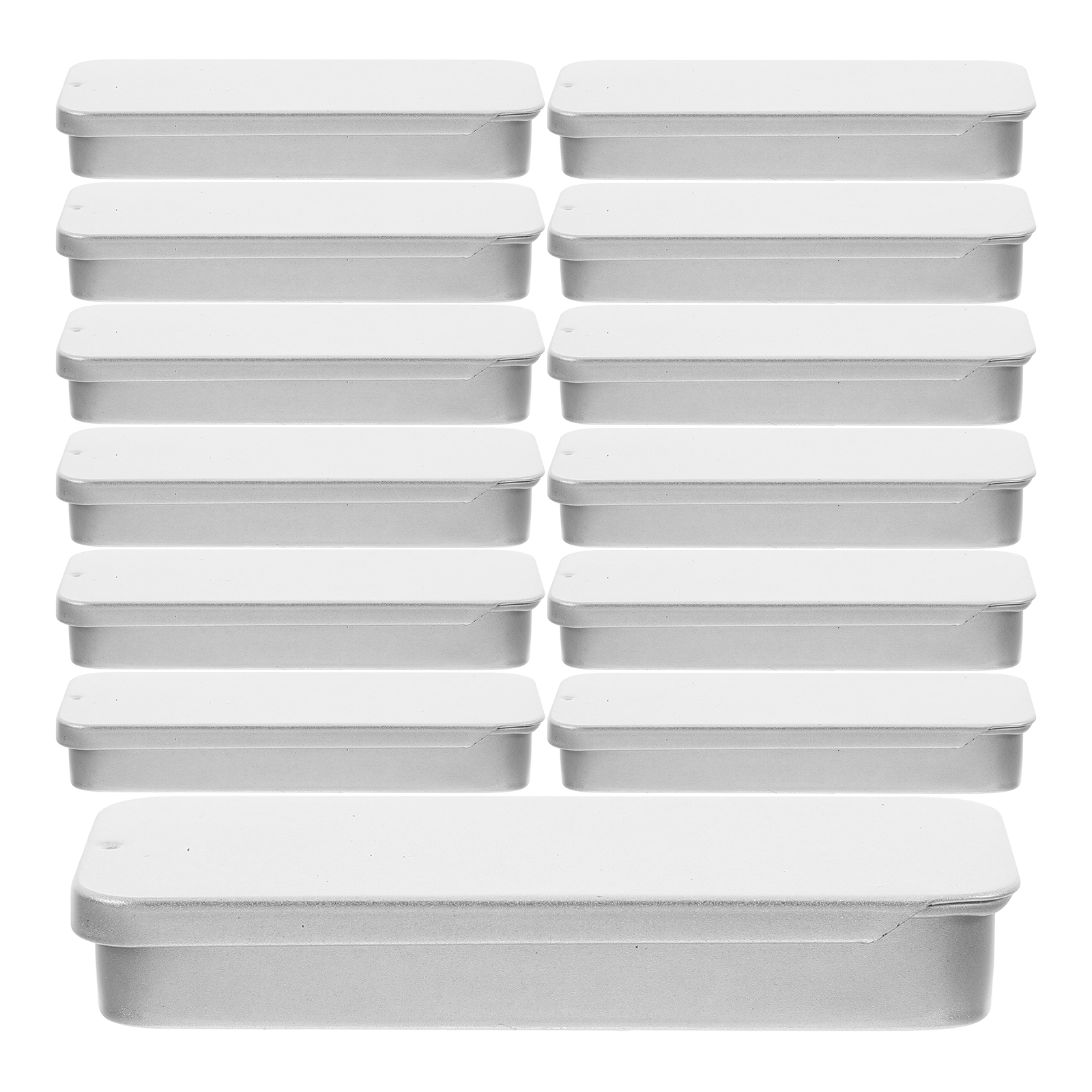 18 Pcs Balm Box Metal Tins with Lids Tinplate Container Rectangular Jar Candy Empty Cans Small Silver