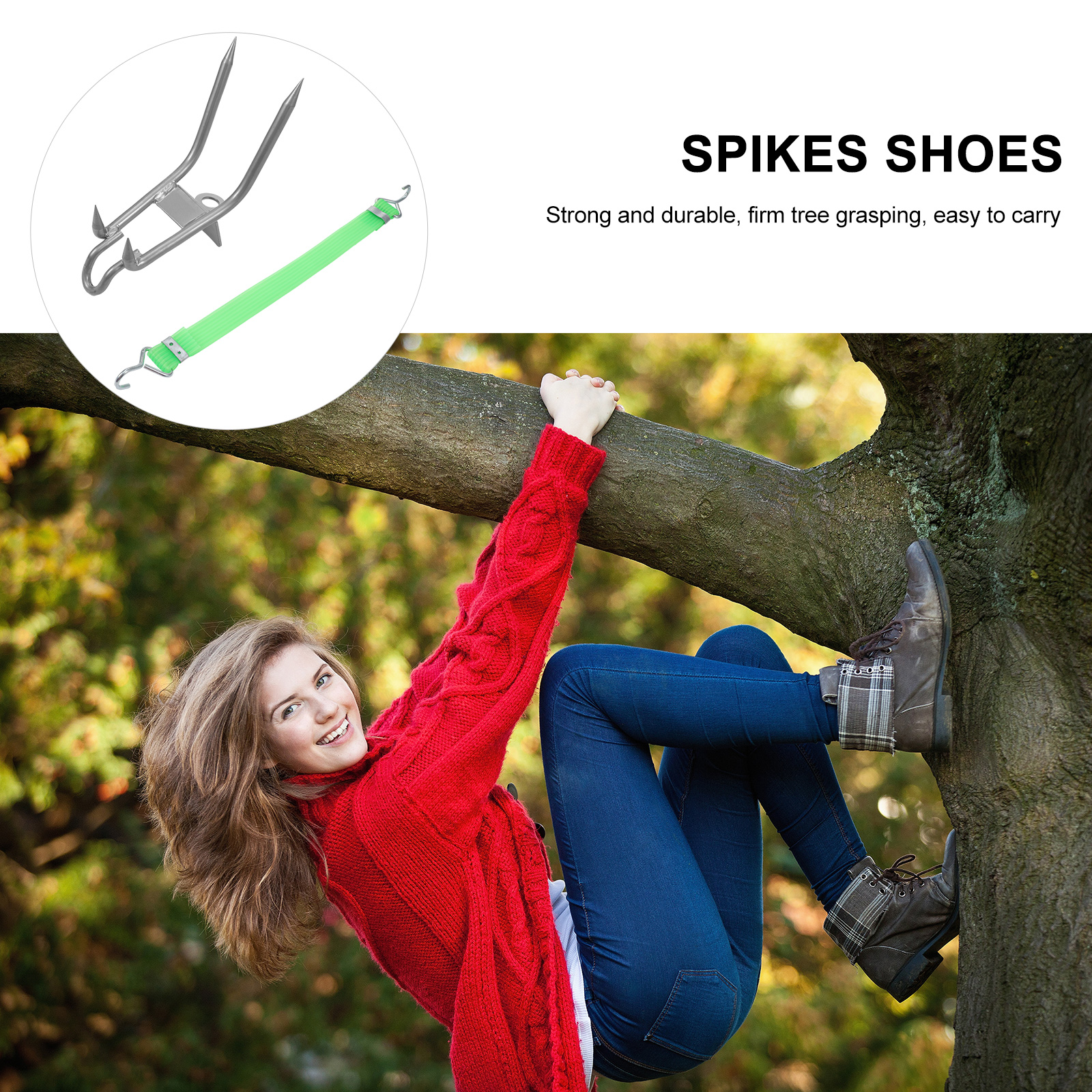 1 Pair Of Tree Climbing Accessories Carbon Steel Spikes Shoes With Strong Grasping Cat Claws For Stability