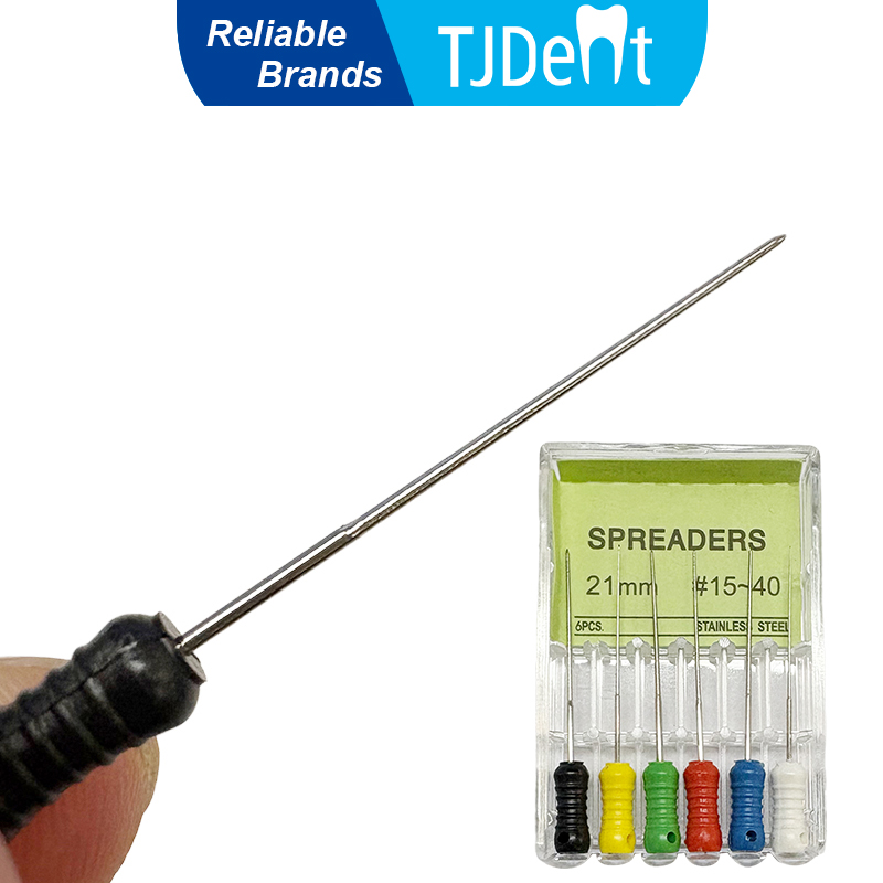 TJDent 21mm Dental Stainless Steel Spreaders Tapered Finger for Pluggers Files Endondontics Root Cleaning Dentistry Instrument