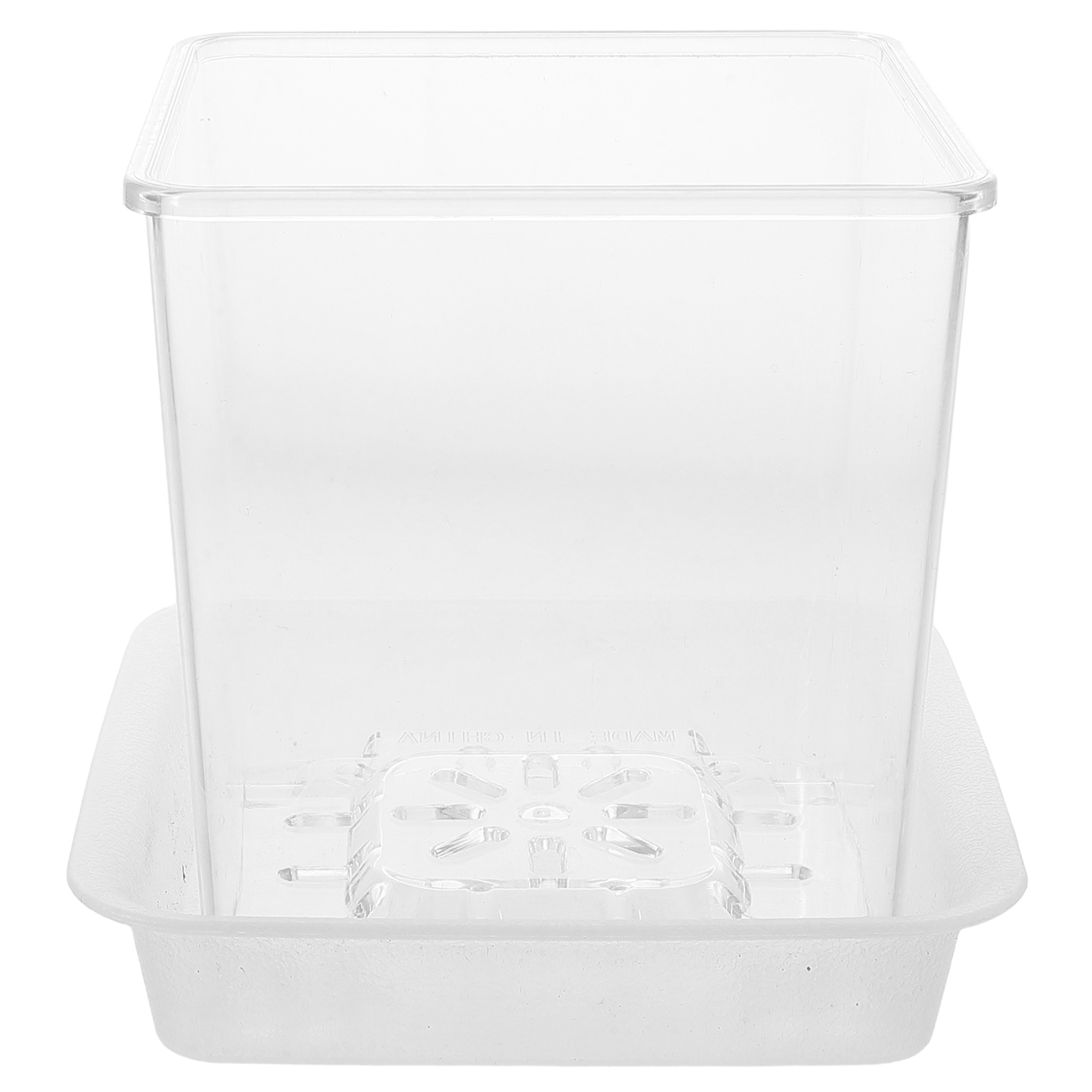 Mini Plant Pots Flower Plants Clear Drainage Holes Potting Containers for Square