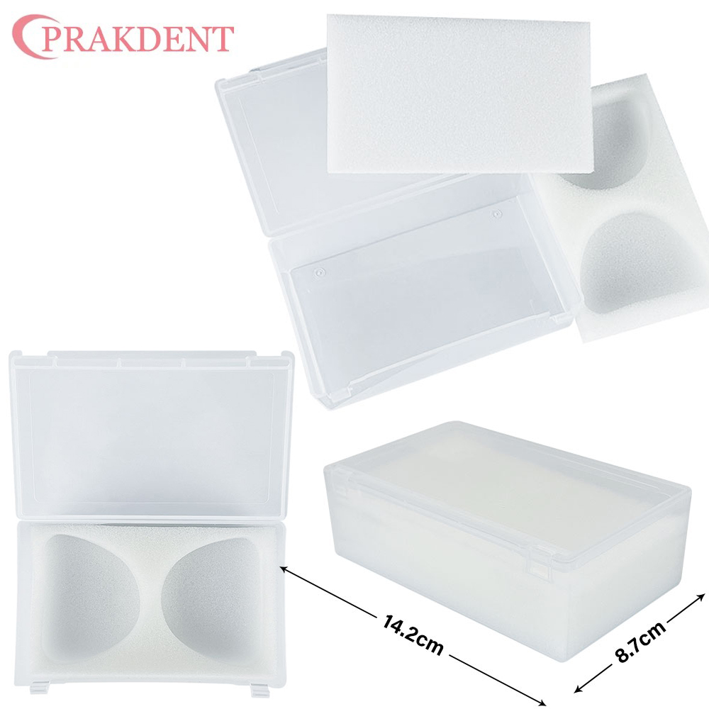 Sponge Box For Dentures Dental Implant Storage Plastic Tooth Box With Foam Sponge Denture Storage Boxes Placement Box 1pcs