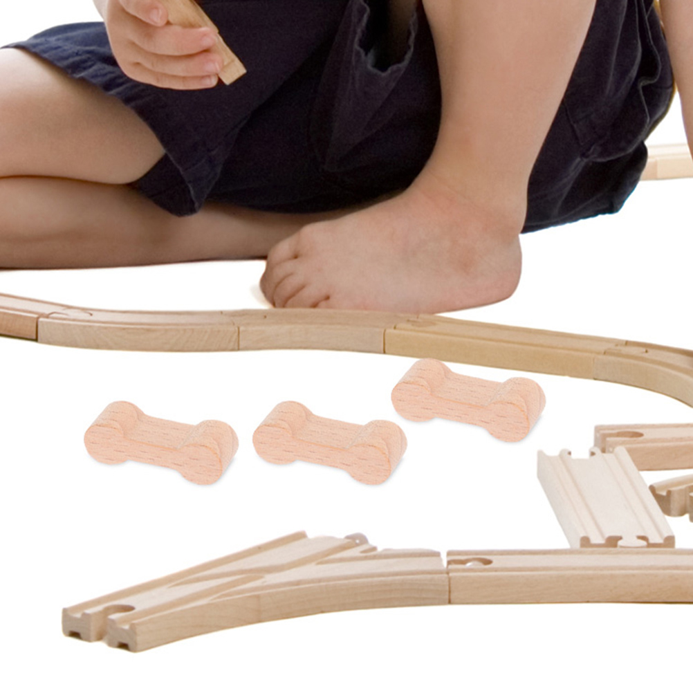 5 Pcs Wooden Track Accessories Diy Train Buckle Railway Toys Bulk Connection Part