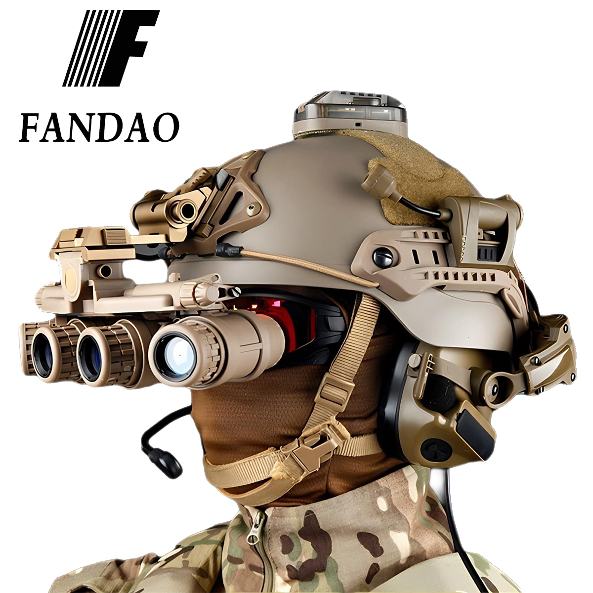 FANDAO Tactical Fast Helmet Set Built-In Microphone Adjustable Airsoft Helmet Accessories For Outdoor Special Forces Cosplay Cs