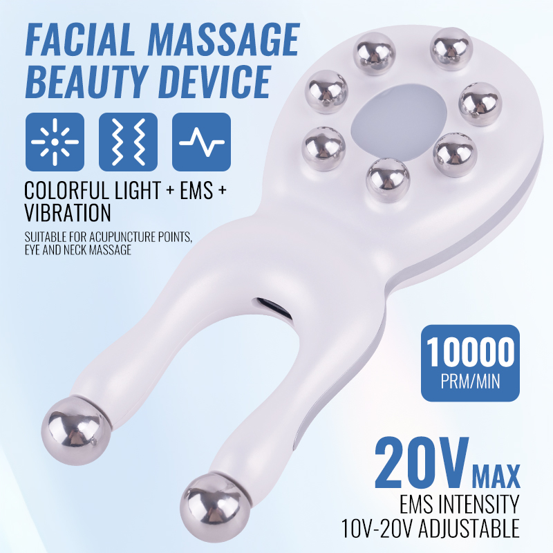 Facial Massage BeautyDevice withUSB Charging 9 Alloy Massage Balls for Wrinkle Reduction Facial Tightening and Lift Firming Skin