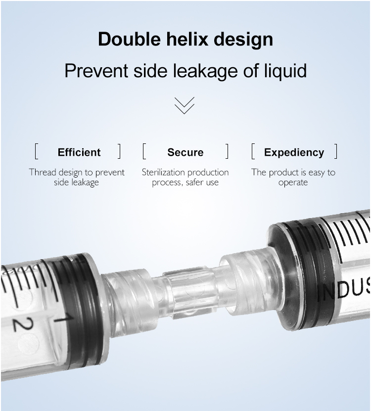 Professional Medical Sterile Transparent Luer Lock Connector Female To Female Pneumatic Parts Luer Syringe Injection Connector