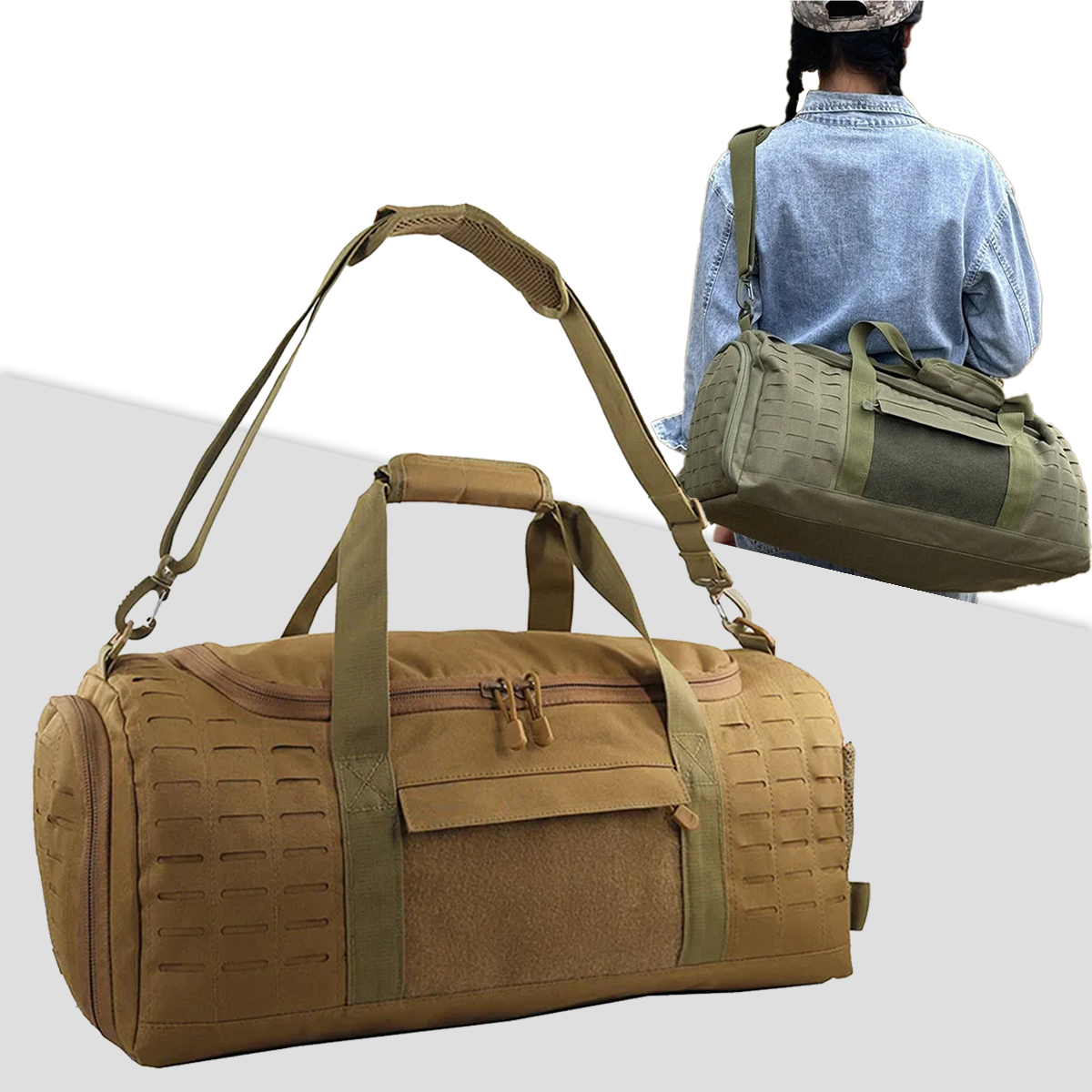 Tactical Travel Bag Outdoor Multi-Functional Carry Pack Large Capacity Accessory Pack Shoulder Bag Military Assault Combat Bag