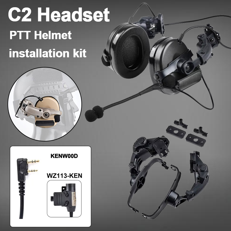 WADSN II Detachable Headband, Silicone Earcups, Noise Hunting Sports, Tactical C2 Headset, Airsoft Accessories