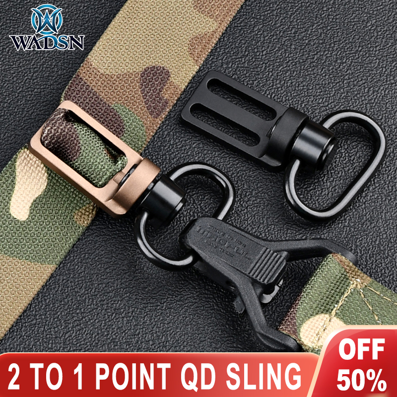 Wadsn Tactical QD Sling Adapter Between 2 To 1 Point Triglide Mount Swing Swivels Shoulder Strap Buckle Hunting Accessories