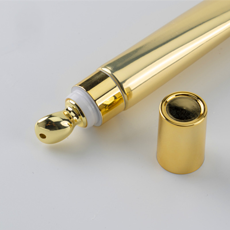 1PC/ 5PCS 20ml Soft Hose &Tube with Metal Massage Head for Eye Lotion/serum Golden/silver Empty Package for Cosmetic Products