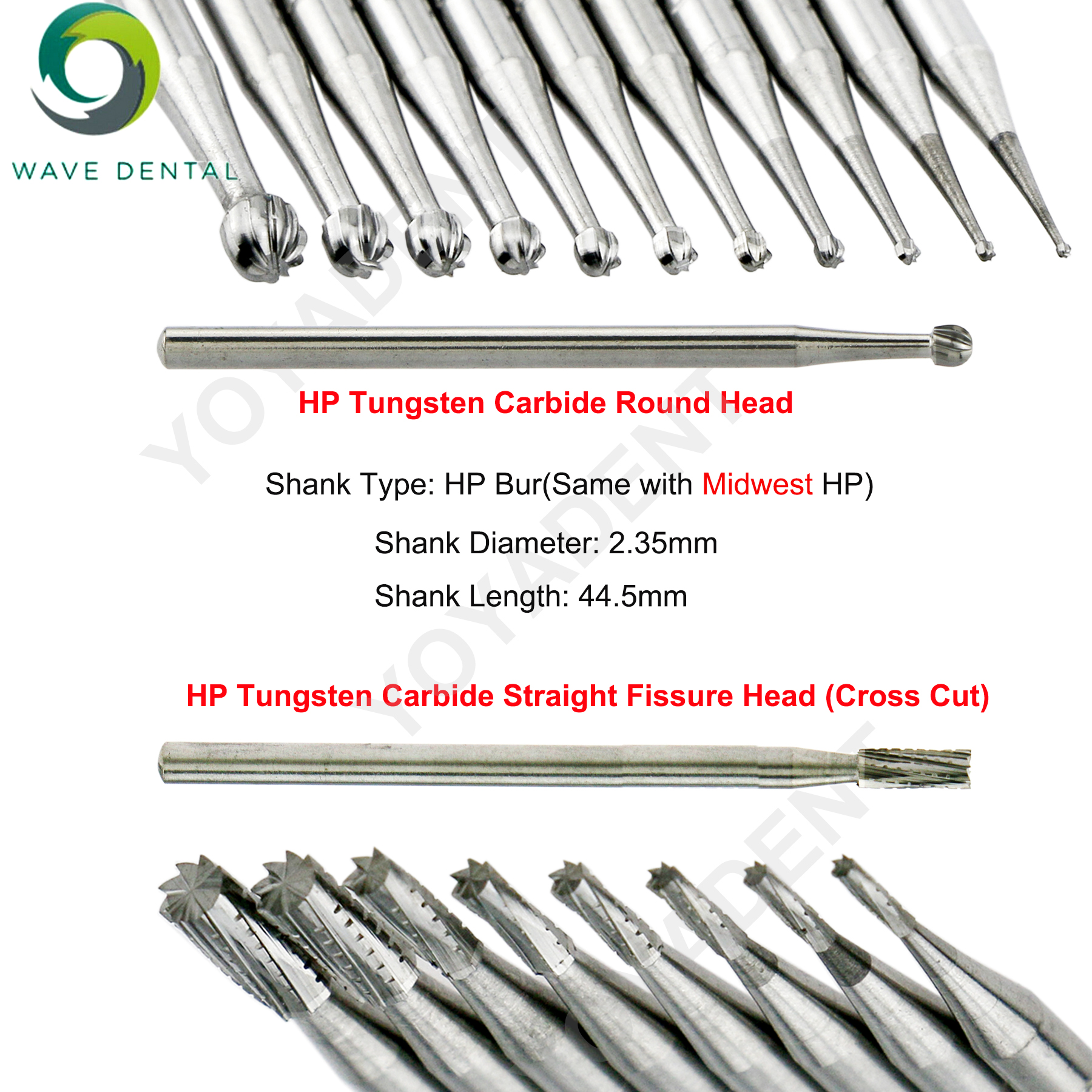 WAVE Dental Strawberries Tungsten Carbide Burs Dentistry Drills Bits HP For Straight Nose Cone Handpiece Dentist Tools 5Pcs/pack