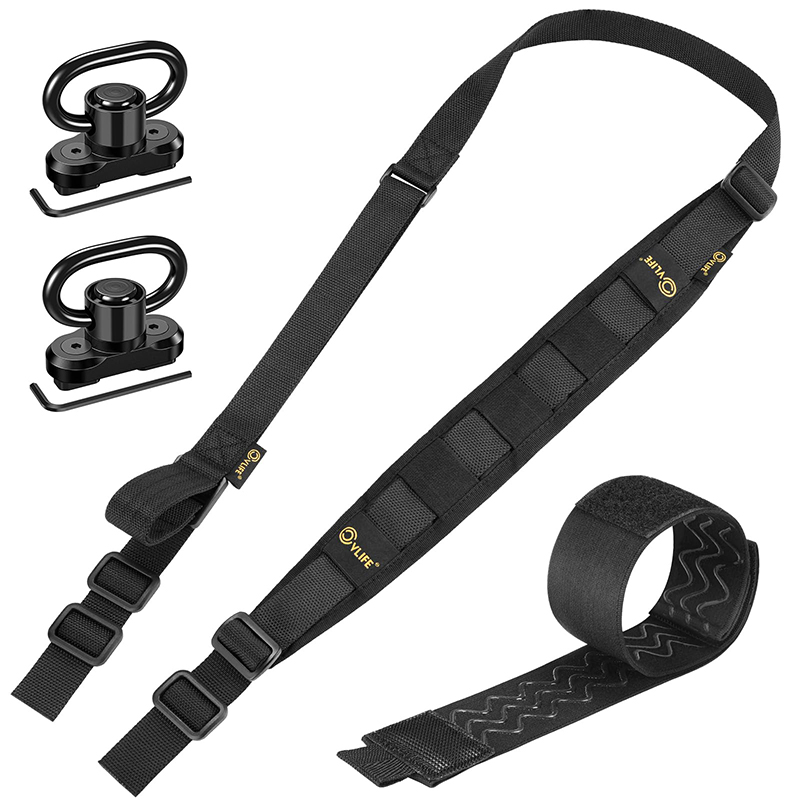 CVLIFE Two Point Sling Rifle Strap with Elastic Retainer Band and  Adjustable Length Thumb Loop with 360° Rotating Sling Swivels