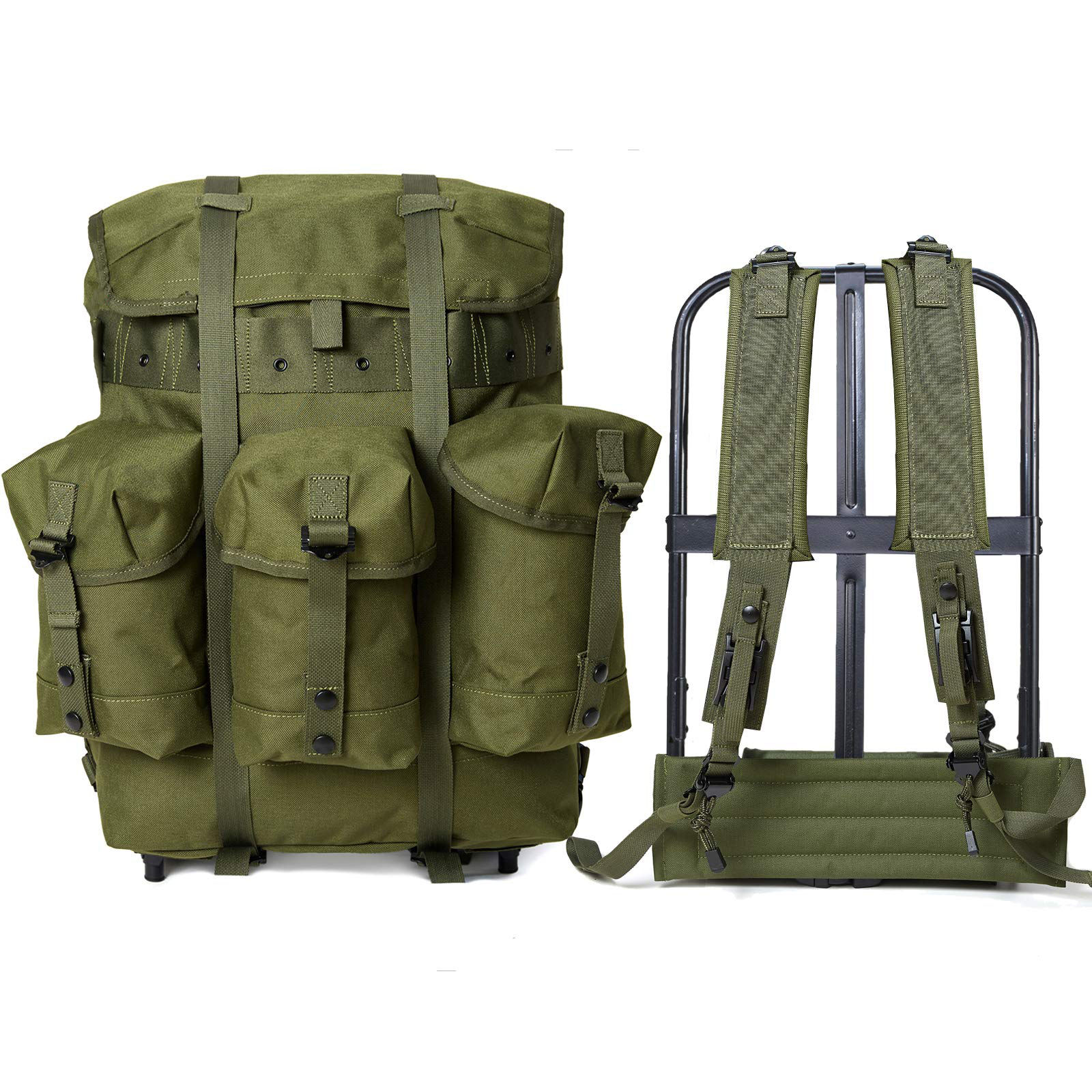 Tactical Iron Frame Backpack Outdoor Weight Training Marching Rucksack Large Capacity Men and Women Travel Hiking Bag
