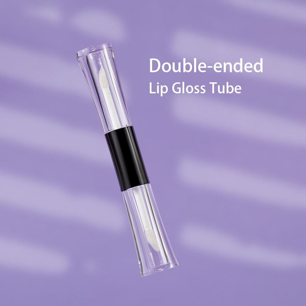 1pc Double Lip Gloss Bottle Small Black waist shape Empty 4ml Lip Gloss Tubes Empty Making Supplies for DIY Beginner Makeup