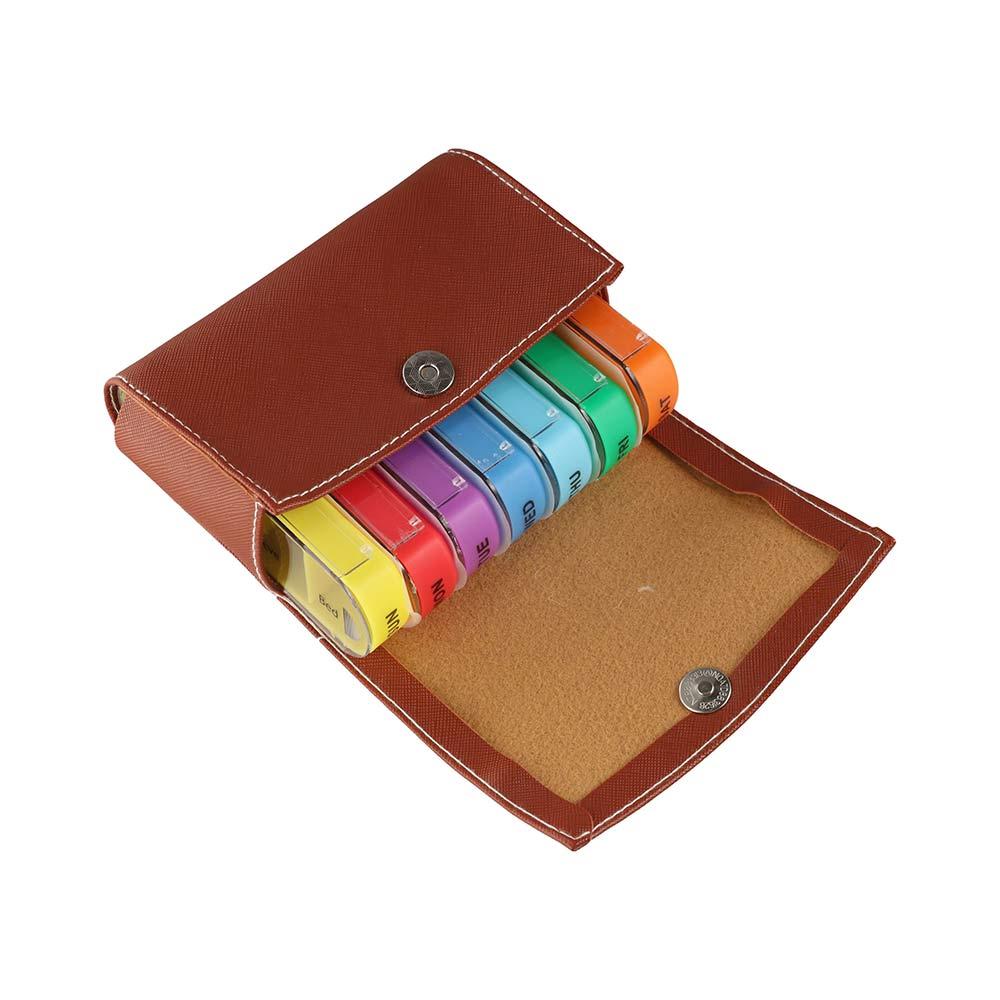 PU Carrying Case Weekly Pill Organizer Box Week Mark Reusable 28-Grid Vitamin Storage Drug Container Portable