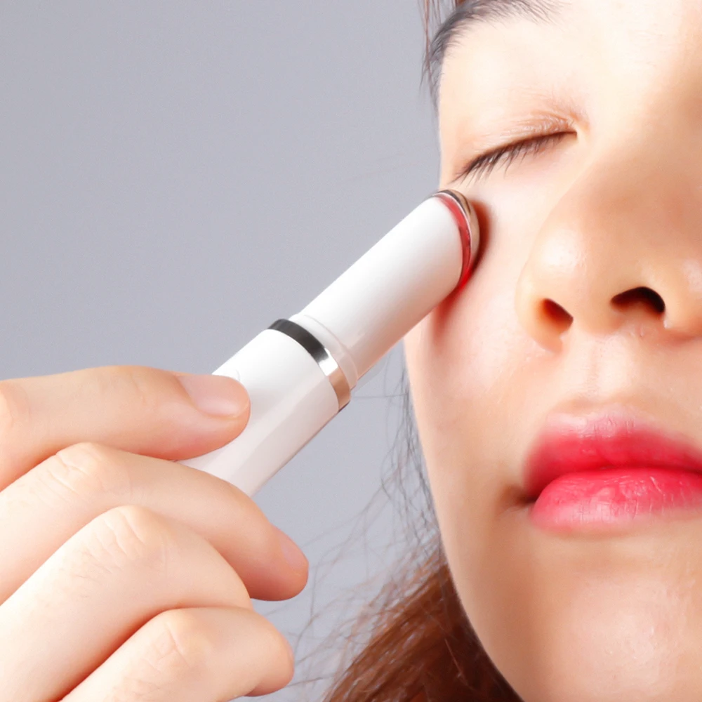 Mini Ultrasonic Eye Massage Pen Electric LED Photon Therapy Vibration Heating Anti-aging Anti-wrinkle Dark Circles Puffiness
