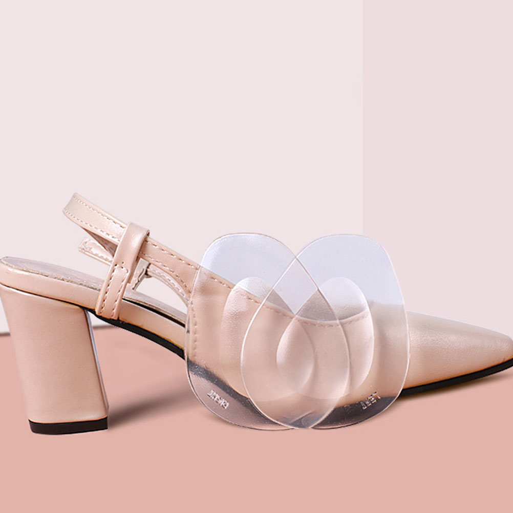 6 Pairs Reusable Adhesive Metatarsal Pads Forefoot Gel Cushions Girls Heels Inserts Lightweight Practical Walking Foot Care Tool