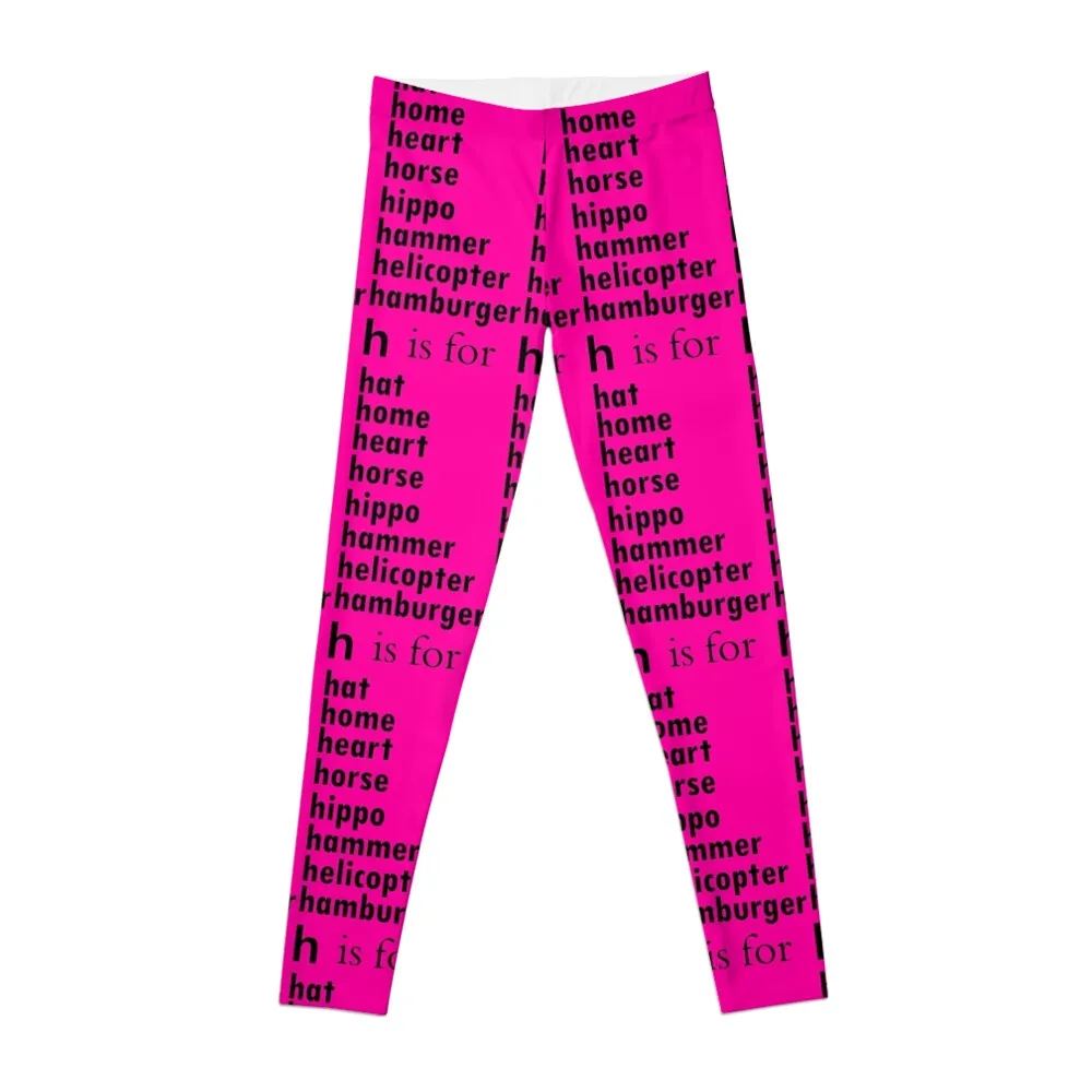 The h is for hat: Alphabet a-z Words - Alphabet Words Leggings gym wear gym womans Womens Leggings