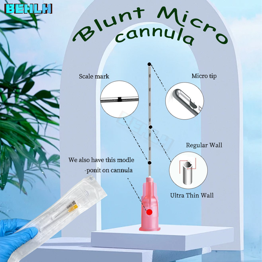 Medical Sterile microcannula 25g 50mm 70mm Blunt Tip Micro Cannula Needle for Injectable Hyaluronic Acid Fillers