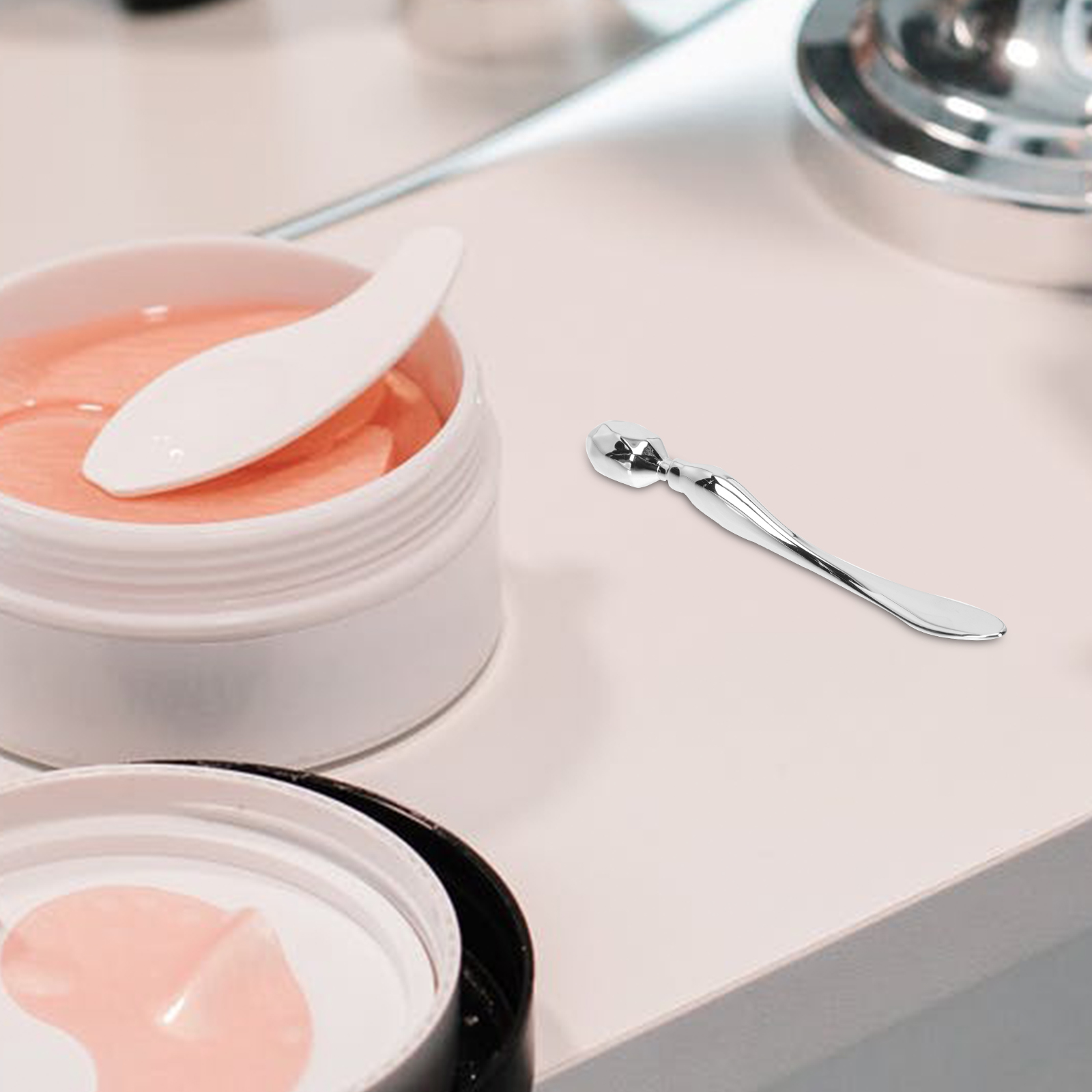 2Pcs EyeCreamStick ZincAlloy SmoothSurface PortableMassager ForEyeSkinCare WithoutFingerContact SuitableForLotion Foundation