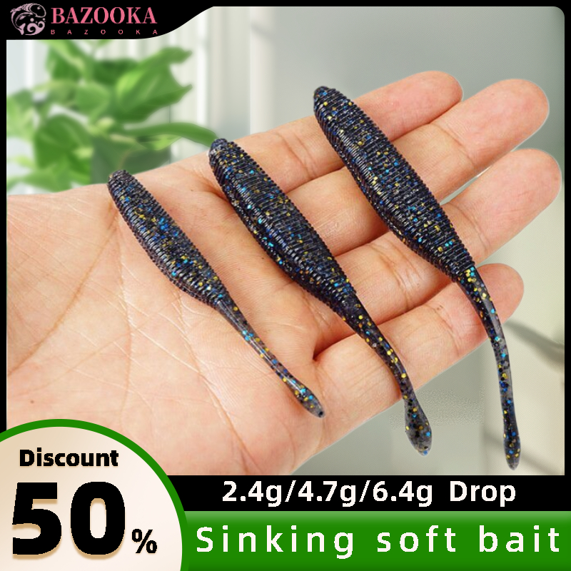 Bazooka-Fishing Lure Sinking Add Salt Soft Lure Fishing Bait Accessories Flatfish Sequin Wobblers Camping Bass Pike Shore Winter