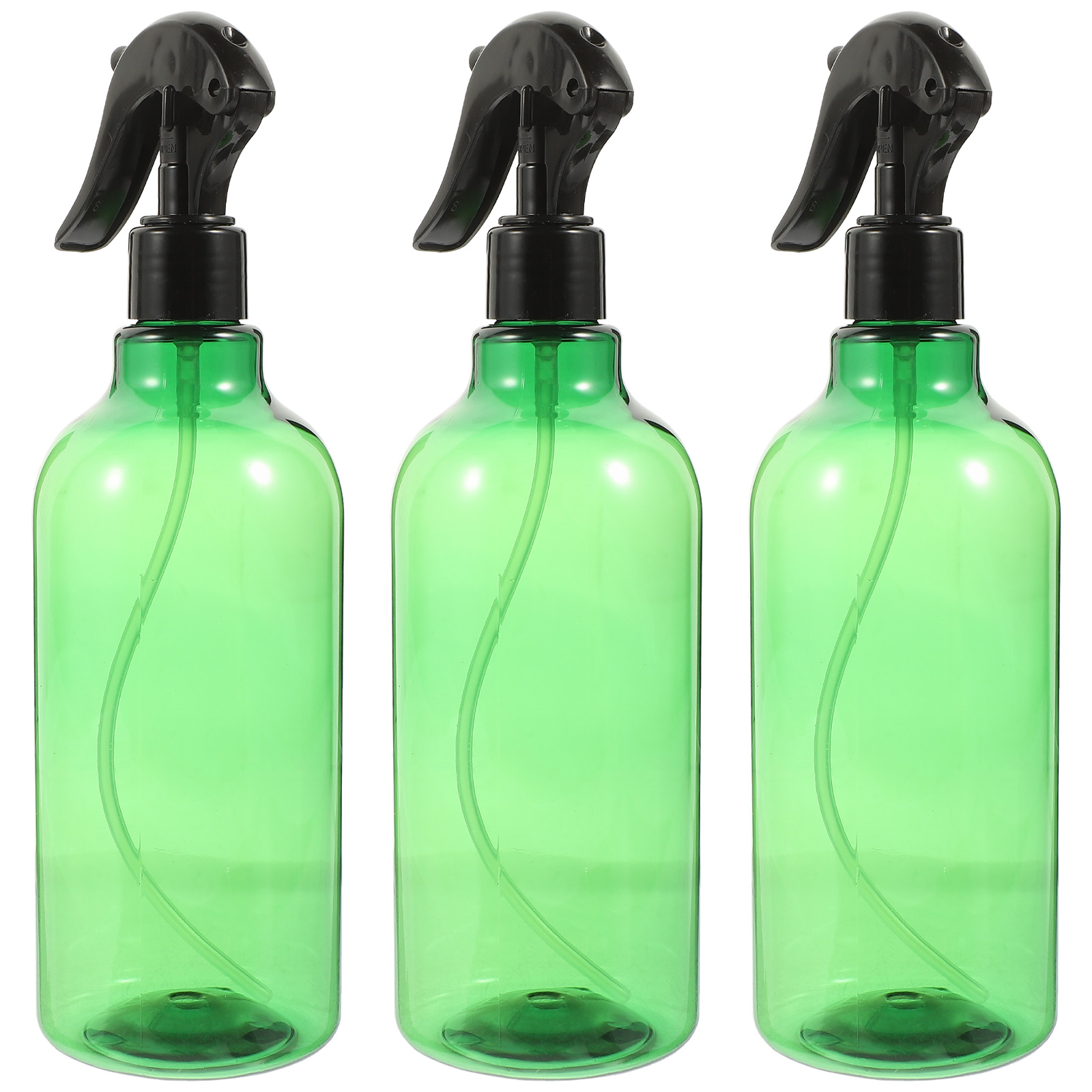 3pcs Long-necked Spray Bottles Misting Leakproof Green Plastic Fine Mist Multi-function Gardening Sub Bottles