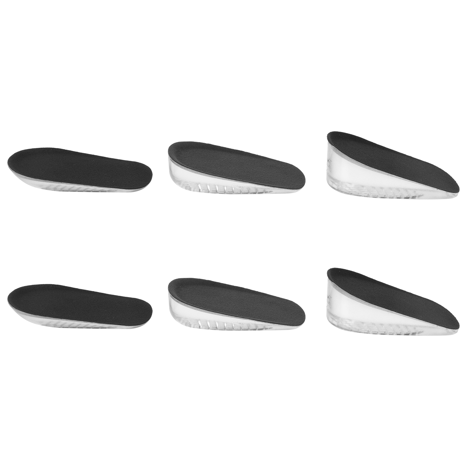3 Pairs Heightening Insoles Shock Absorbing Heel Lift Pads Premium Silicone Cushions Taller Shoe Inserts Foot Care Tools