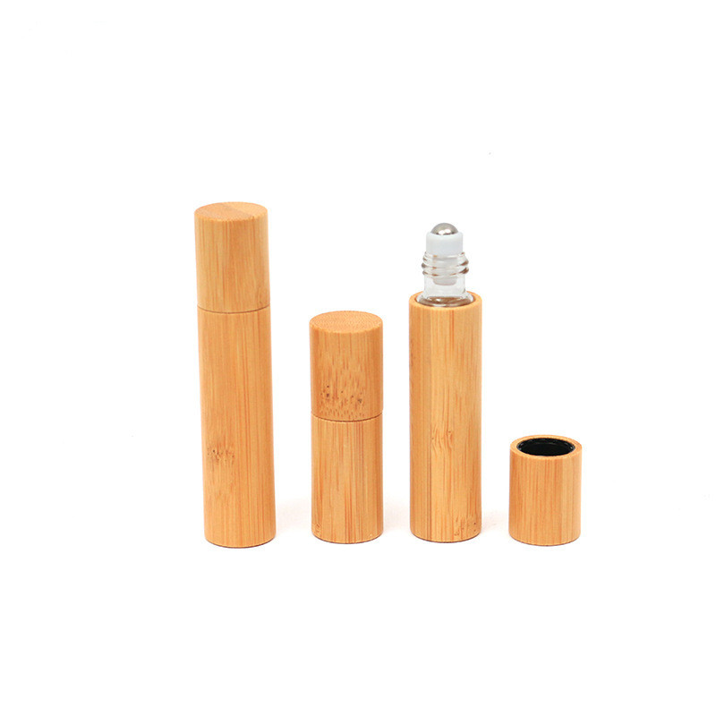 Deodorant Glass Roll On Bottle Oil Perfume Roll-On Glass Bottles Deodorant Perfume Roll on Glass Bottle Bamboo Lid Roller Bottle