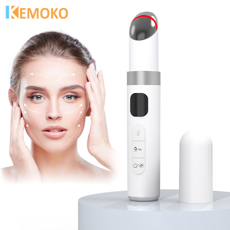 Electric Eye Massager EMS Microcurrent Skin Lifting Reduce Eye Wrinkles Remove Dark Circles Hot Vibration Beauty SkinCare Device