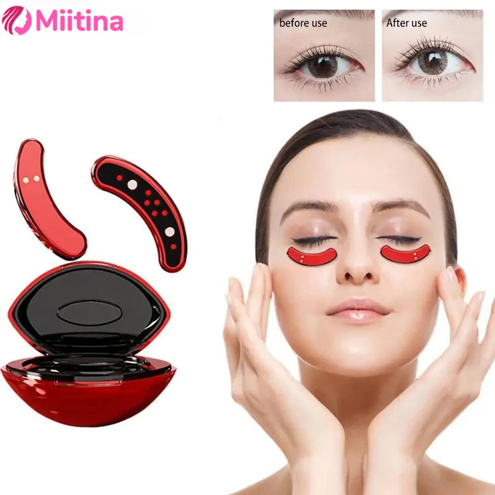 Electric Portable Ems Red Light Therapy Massage Facial Relieve Fatigue Massage Reduce Dark Circles Lines Swelling Anti-Wrinkle