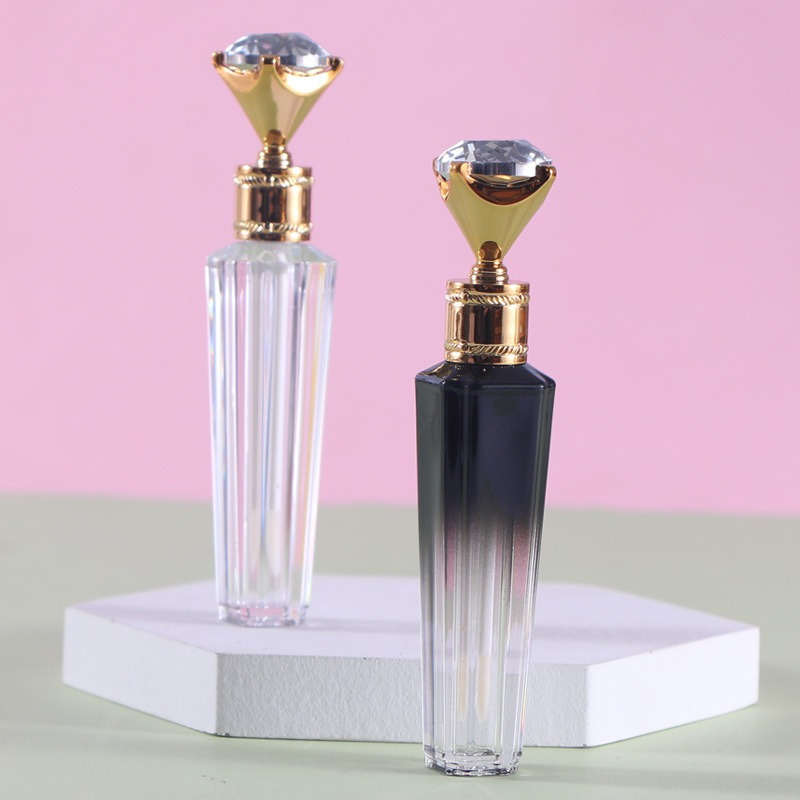 3ml/0.106oz 10pcs Diamond Shape Lipgloss Tube Black Gradient Transparent for Lip Gloss Foundation Lip Glaze Shine Uniqueness