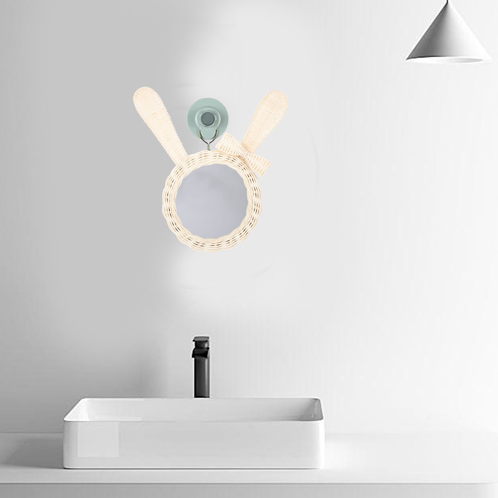 Rattan Decorative Mirror Woven Wall Hanging Bedroom Bathroom Office Vanity Art Mirror Space Smooth Fine for Her