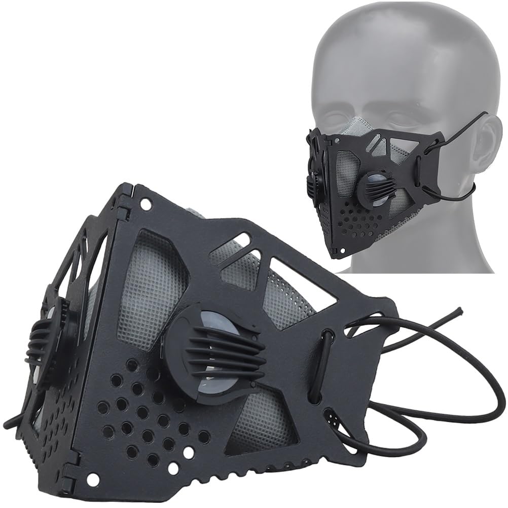 Tactical Half Face Mask Adjustable Lightweight for Airsoft Paintball Hunting, Reusable Foldable Unisex Mask with Free Shipping